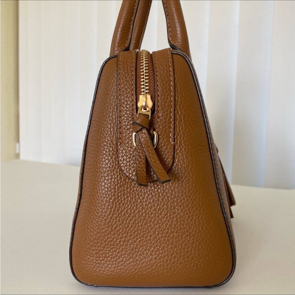 Tory Burch Tan Pebbled Leather Satchel - Picture 7 of 12